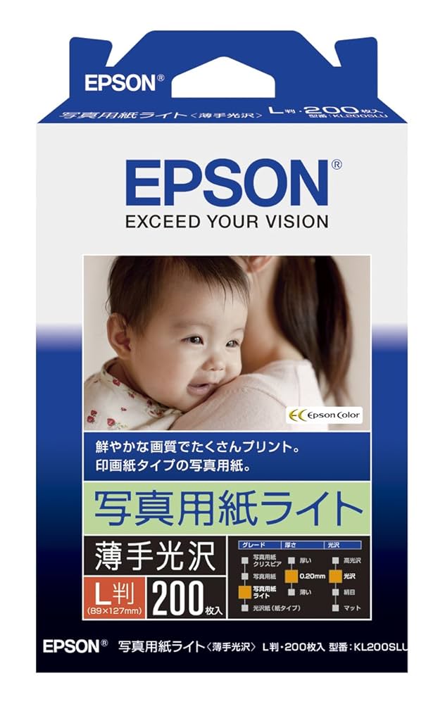 Amazon.co.jp: エプソン EPSON 写真用紙ライト[薄手光沢] L判